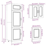 ZNTS 8 Piece Kitchen Cabinet Set Kalmar Brown Oak Engineered Wood 3314798