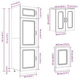8 Piece Kitchen Cabinet Set Kalmar Concrete Grey Engineered Wood 3314795