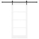 Sliding Door ORKDAL White 93 x 211 cm Solid Pine Wood and Glass 3332486