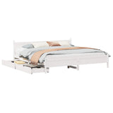Bed Frame without Mattress White 180x200 cm Super King Solid Wood Pine 3309762