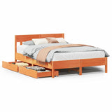 Bed Frame without Mattress Wax Brown 160x200 cm Solid Wood Pine 3301862