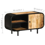 ZNTS TV Cabinet 90x30x48 cm Rough Mango Wood 328412