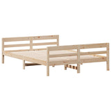 Bed Frame without Mattress 140x200 cm Solid Wood Pine 842786