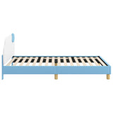 Children's Bed Frame with Headboard Blue 90 x 200 cm PU 42011023