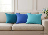 Cushion with Pillow HEERLEN 12 pcs Light Blue Polyester 924717