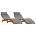 Sun lounger 2 pcs Grey 184 x 55 x 64cm Solid Acacia wood 4107095