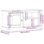 ZNTS TV Cabinet Corona 100x37x52 cm Solid Wood Pine 4005667