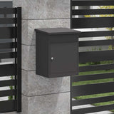 Parcel Drop Box with Storage Black 47.5 x 38 x 59 cm Steel 874940