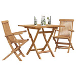 Garden Dining Set 3 pcs Brown Solid teak wood 3385966