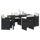 Garden Dining Set 5 pcs Black Poly Rattan 3380591