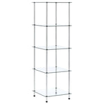 5-Tier Shelf Transparent 40x40x130 cm Tempered Glass 249506
