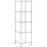 5-Tier Shelf Transparent 40x40x130 cm Tempered Glass 249506