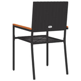 Garden Stacking Chairs 2 pcs Black and Brown 42006825