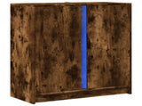 Sideboard with LED Smoked Oak 77x34x85 cm Engineered Wood 852135
