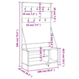 Clothes Rack with Shoe Storage Smoked Oak 100x41x184 cm 837869