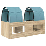 Kids'High Bed Frame with Tunnel 3 pcs Engineered Wood 3423540