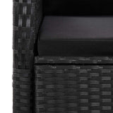 11 Piece Garden Dining Set with Cushions Black Poly Rattan 3277660