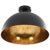 Ceiling Lamps 2 pcs Black and Gold Semi-spherical E27 50873