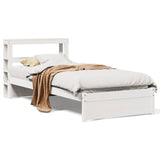 Bed Frame with Headboard without Mattress White 75x190 cm 3305980