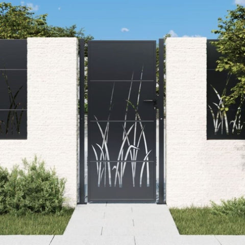 Garden Gate Anthracite 105x180 cm Steel Grass Design 153170