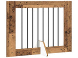 Dog Gate with Stands 4 pcs Old Wood 80 x 80 cm Engineered Wood 892083