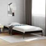 ZNTS Bed Frame Black 90x200 cm Engineered Wood and Metal 845031