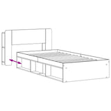Bed Frame with Storage Black 100 x 200 cm Engineered Wood 3433336