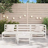 Garden Sofa 3-Seater White Solid Wood Pine 837950