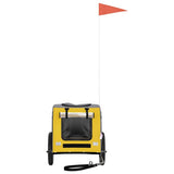 Pet Bike Trailer Yellow and Grey Oxford Fabric and Iron 93826