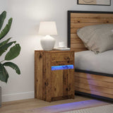 LED Bedside Cabinet Old wood 38 x 34 x 61 cm Engineered wood 874143