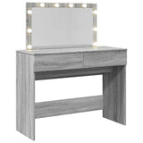 Dressing Table with LED Grey Sonoma 100x40x120 cm 848211