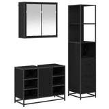 Bathroom Furniture Set 3 pcs Black Oak Engineered Wood 3402422