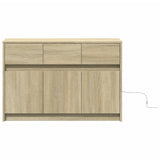 TV Cabinet with LED Sonoma Oak 91x34x61 cm Engineered Wood 852182
