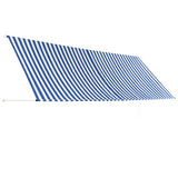 Retractable Awning 400x150 cm Blue and White 143751