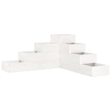 Garden Planter 4-Tier 80.5x79x36 cm White Solid Wood Pine 825318