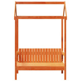 Bench with Roof Wax Brown 117.5x70x176.5 cm Solid Wood Pine 846996