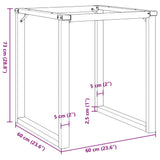 Dining Table Legs O-Frame 60x60x73 cm Steel 357883
