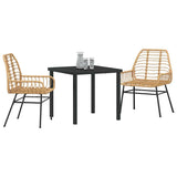 Garden Dining Set 3 pcs Brown Poly Rattan 3380848
