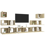 ZNTS 7 Piece TV Cabinet Set Sonoma Oak Engineered Wood 3079028