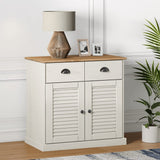 Sideboard with Drawers VIGO 78x40x75 cm White Solid Wood Pine 353203