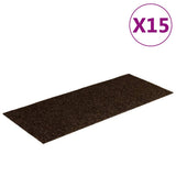 Stair Mats Self-adhesive 15 pcs 60x25 cm Brown Rectangular 326918
