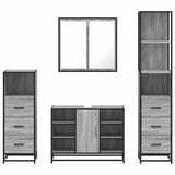 4 Piece Bathroom Furniture Set Grey Sonoma Engineered Wood 3301273