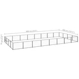 Dog Kennel Black 32 m Steel 3082147