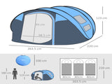 4-5 Person Pop-up Camping Tent Family Tent w/ 2 Mesh Windows & PVC Windows Portable Carry Bag for T3398P348707