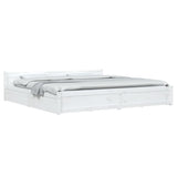 Bed Frame without Mattress with Drawers White 200x200 cm 3103580