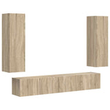 TV Cabinet Set Wall-mounted 3 pcs Sonoma Oak Engineered Wood 3408981