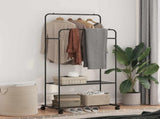 Clothes Rack with Shelf with Wheel Black 80 x 53 x 156 cm 42021356
