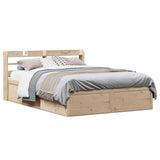 Bed Frame with Headboard 150x200 cm King Size Solid Wood Pine 3307080