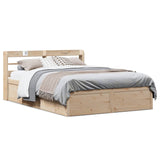 Bed Frame with Headboard 160x200 cm Solid Wood Pine 3307077