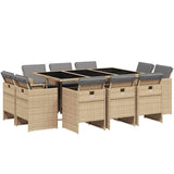 Garden Dining Set Mix beige and black 3210672